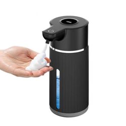 Automatisk såpedispenser med skjerm - Skummende håndsåpe for kjøkken og bad - 420ml Black