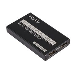 Musta USB3.0 -video kaappauskortti 4K HDMI -pelien suoratoistoon ja tallennukseen, tukee YUY2 -muotoa