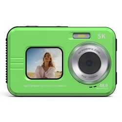 5K Vattentät Digitalkamera med Dubbla Kameror - Perfekt för Äventyr och Familjebruk Green
