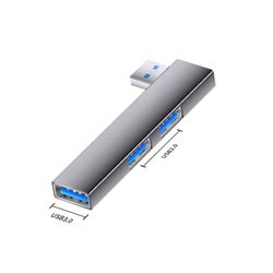 USB til dobbel USB 2.0 + USB 3.0 Multiport Adapter - Utvid tilkoblingsmulighetene for din Type-C enhet Grey
