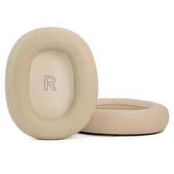 2 stk. lammeskinds ørepuder kompatible med B&O Beoplay H95 ANC hovedtelefoner - magnetiske memory foam ørepuder Beige