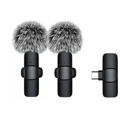 Trådløs Lavalier Mikrofon Dobbel Type-C Grensesnitt - Clip-on Reversmikrofon for Livestreaming og Opptak