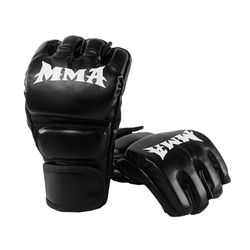 Halvfinger Boksehandsker - MMA Sparring & Punching Bag Træning Black