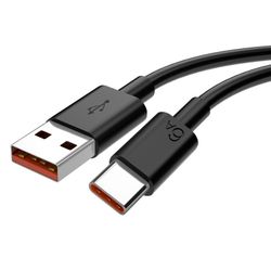 6A Supernopea Type-C -datalatauskaapeli, suuri virta, 2 kpl 1 m
