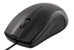 Wired optical mouse, 3 buttons w/ a scroll, 1200 DPI, black