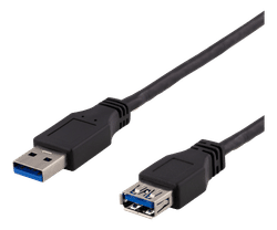 USB 3.1 Gen1 Extension cable 2m USBA male>USBA female black