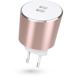 KIT PLATINUM Oplader 220V 2xUSB 3.4A Rosaguld