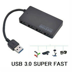 USB 3.0 -keskitin 4 portilla Musta