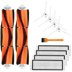 Tilbehørssett for Xiaomi Roborock E4, S5, S50, S51, S55 11 deler, 2 hovedbørster, 4 sidebørster,4 filter,1 børster