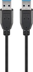 USB-A-kaapeli, USB 3.0, 0,5 m, musta