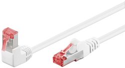 Patchkabel CAT 6, 1x 90° vinklet, S/FTP (PiMF), hvit, 3 m