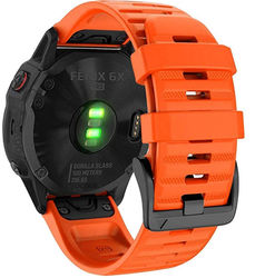Garmin klokkereim 26 mm Fenix 6X/5X Plus/3HR/Descent MK1 silikon oransje