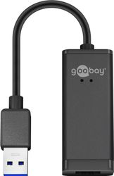 USB-A Ethernet-sovitin, musta