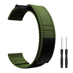 Klokkereim 22 mm for Garmin Fenix 5/6/7 Forerunner Approach Nylon Green
