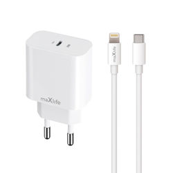 iPhone Hurtigoplader 20W + opladningskabel med USB-C til Lightning