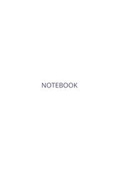 Blank 6'' x 9'' notebook with 100 white pages, white cover and blue text