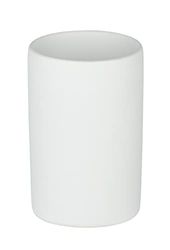 WENKO Copo de higiene dental Polaris branco mate cerâmica - suporte para escovas de dentes, para escovas e pasta de dentes, cerâmica, 7 x 11 x 7 cm, branco