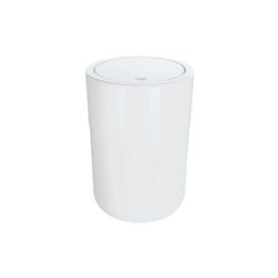 Spirella Design Poubelle à Couvercle pivotant Cocco avec Anneau pour Fixer Les Sacs Poubelle Salle de Bains 5 litres Poubelle à cosmétiques Récipient à ordures (ØxH): 19 x 26 cm Blanc