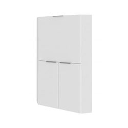 Dmora - Bureau Gianmaria, Mobilier Polyvalent avec étagères et Plan de Travail, Table de Bureau Polyvalente, Bureau Multiposition Gain de Place, 100% Made in Italy, 70x57h140 cm, Blanc Brillant