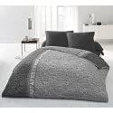 Parure de Couette Microfibre Newspaper - 1 Housse de Couette 220x240 cm + 2 taies 63x63 cm - Gris