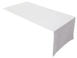Chemin de Table de qualité supérieure - 100 % Coton - Collection Konzept, Couleur et Taille au Choix (Chemin de Table - 45 x 150 cm, Blanc)