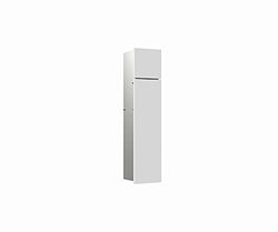 Emco Asis Pure Armoire de Salle de Bain encastrée avec Support de Papier Toilette et Compartiment - avec Fonction Push to Ouvert - Butée Droite - Blanc Mat