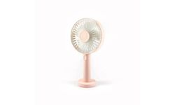 QUSHINI - Oplaadbare accuventilator, draagbaar, stil, tafelventilator met 3 snelheden, ideaal voor kantoor, woonkamer of slaapkamer, kleur roze, QUSOTHALL-017015