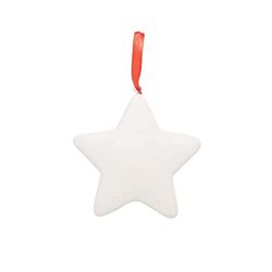 Baker Ross FC109 Kerstster keramische ballen - Pak van 4, maak je eigen decoraties, kerstversiering, ideaal kunst- en handwerkproject voor kinderen om te versieren en op te hangen