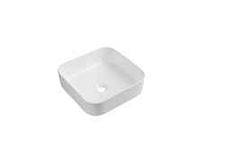 iBathUK Lavandino in ceramica da appoggio bianco lucido quadrato moderno