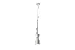 Homemania HOMAX_4883 Lampada A Sospensione Crater White Per Soffitto, Soggiorno, Ufficio Lampadario, Pendente, Luce, Bianco, in Metallo, 11,5x11,5x80 cm