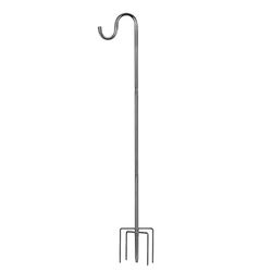 COCONUT Herdershaak, 198,12 cm, diameter 1,58 cm, herdershaak met 5 pennen, RVS basis, tuin, hangende houder voor plantenbak, lantaarns, bruiloften, decor, zilver