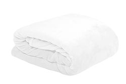 Stof - Plaid - Taille 240x220 cm - 100% Polyester - Couleur Blanc - Modèle Doudou - pour Canapé ou Chambre - Idéal Toutes pièces