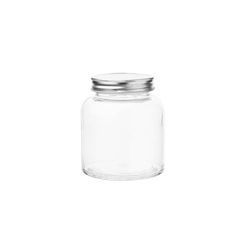 VOGUE CP083 - Tarro de cristal con tapa de acero inoxidable, 86 mm de diámetro x 130 mm de alto, 550 ml, 20 oz.