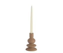 CANDELABRO CERÁMICA MARRÓN 11X16CM