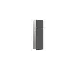 Emco Asis Pure 975551503 Armoire de Salle de Bain avec Support de Papier Toilette et Porte-Brosse WC encastrée avec Fonction Poussoir à Ouverture Gris Mat