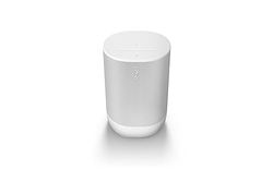 Sonos Move 2 | Speaker portatile wireless con Wi-Fi, Bluetooth, Amazon Alexa, 24 ore di autonomia della batteria, base di ricarica wireless - Bianco