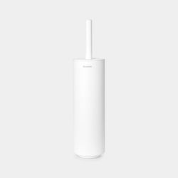 Brabantia - Mindset Toilet Brush and Holder - Bristle Brush - Protective Steel Handle - Corrosion Resistant - Bathroom Accessory - Fresh White - 42 x 11 x 9.6 cm