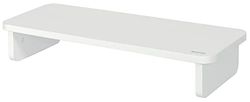 Leitz Soporte de Escritorio Ordenadores de Sobremesa y Portátiles, Monitores de hasta 24 Pulgadas y 20 kg, Espacio Adicional para Teclado de 470 mm de Ancho, Gama Ergo, Blanco, 64340001