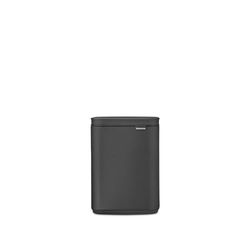 Brabantia Bo Waste Bin 4L | Compact Rectangular Rubbish Bin with Soft-Close Lid, Removable Inner Bucket | Wall-Mountable or Freestanding Design for Bathroom, Kitchen, or Office | Mineral Infinite Grey