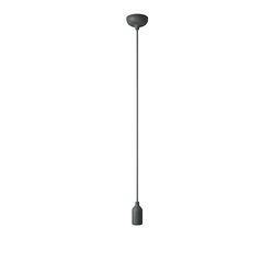 creative cables - Suspension colorée en silicone avec câble textile - Sans ampoule, Gris