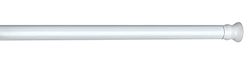 WENKO Barra para cortina de banho telescópica 28 mm, cromada 110 - 245 cm, variável, Ø 2,8 cm, alumínio, 2,8 x 2,8 cm, branco