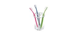 iDesign Porta-escovas de dentes, suporte para escovas de dentes grande de plástico, porta-escovas para até 3 escovas dentárias elétricas ou manuais, transparente