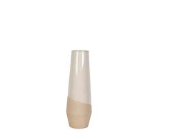 FLORERO CERAMICA BEIGE/BLANCO