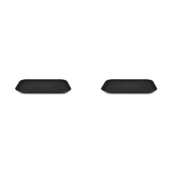 Grunwerg PN-1216 Plastic Rubberized Anti-skid, Non-slip Food Tray, Retangular, 16 x 12/40 x 30cm, Black, 16x12/40x30cm (Pack of 2)