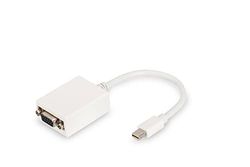 DIGITUS Adaptateur Graphique Mini DisplayPort, mDP vers VGA, Full HD 60Hz, 1920 x 1080 Pixels, Blanc