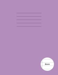 Exercise Book Ruled 229x178mm: 8mm Lined with Margin Notebook (9 x 7) | 80 Pages | A5+, 229mm x 178mm (9x7") | Office & School Stationery Supplies - Purple
