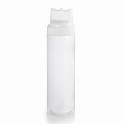 LACOR - R69242H - Botella Biberón Boquilla Triple 550 ml, Biberones Cocina, Dispensador de Salsa, 100% Libre BPA, Ø 6,5 x 22 cm, Blanco