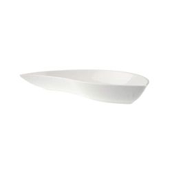 Villeroy en Boch NewWave Move gebogen schaal, porseleinen schaal, met druppelvormige vorm, vaatwasser- en magnetronbestendig, wit, 28 x 15 cm