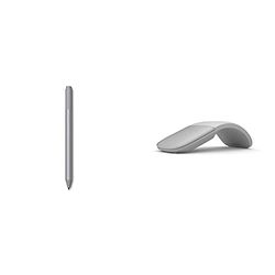 Microsoft, mouse ad arco grigio argento & Surface Penna per dispositivi Surface, Platino, 4.096 punti di pressione