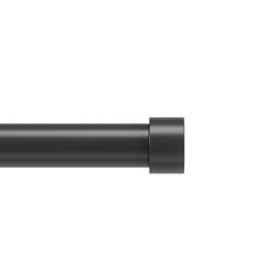 Umbra Cappa 1” Adjustable Curtain Rod for Windows – 66 to 120” Drapery Rod, Brushed Black